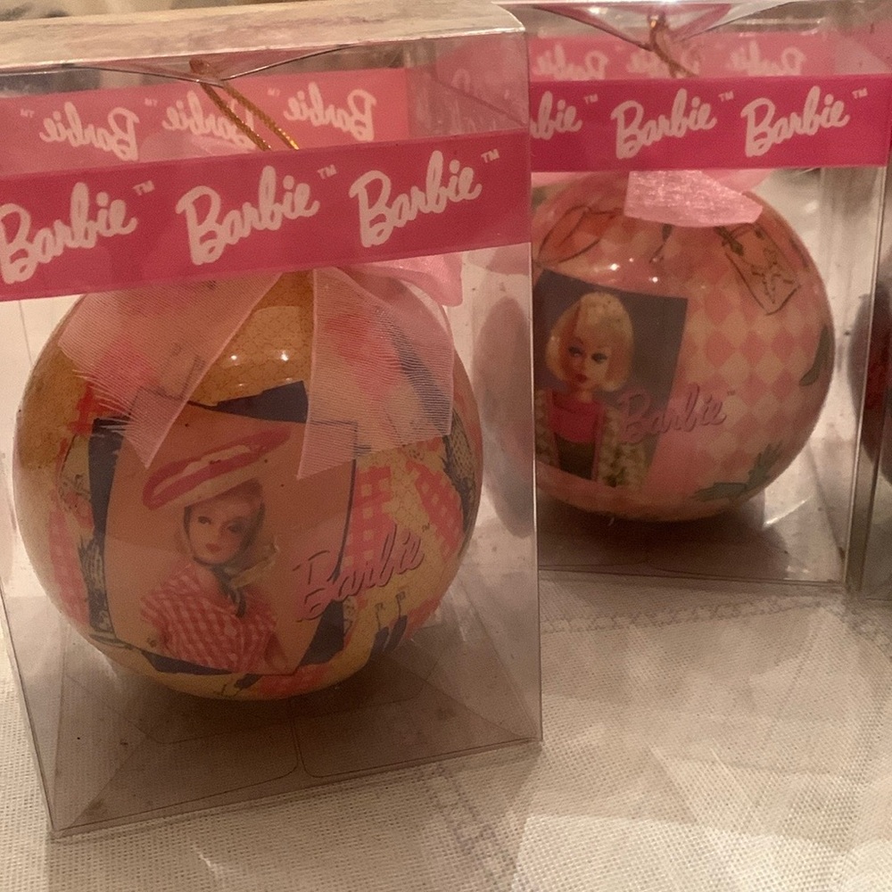 5 Vintage Barbie Christmas Ornaments